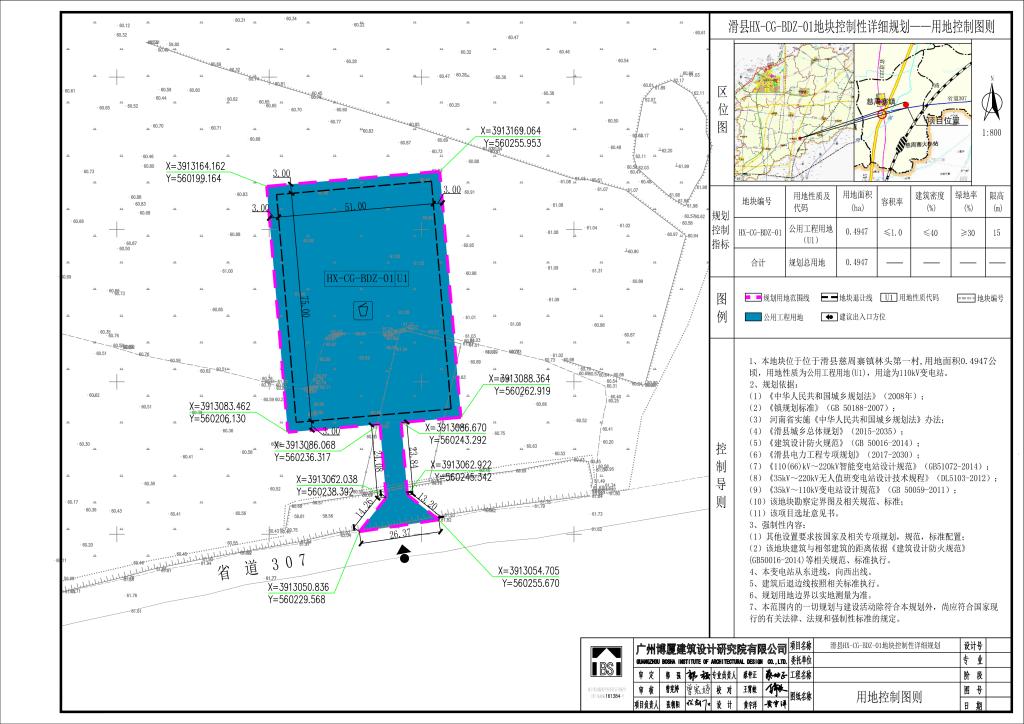滑县HX-CG-BDZ-01地块控制性详细规划——用地控制图则